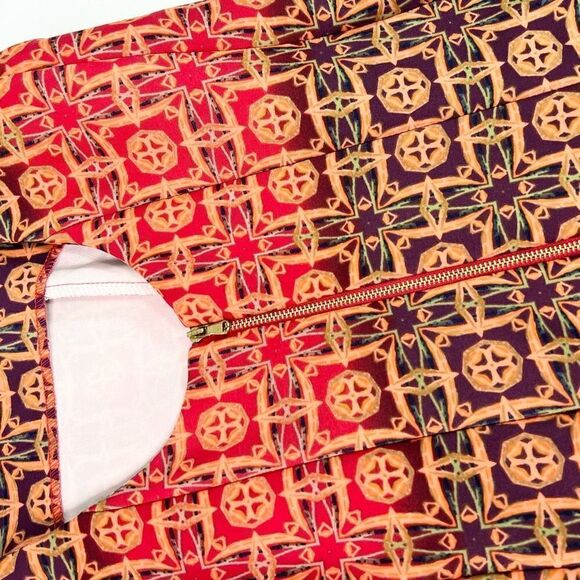 Julian Taylor Fit & Flare Dress Womens 10 Multicolor Geometric Sleeveless - Picture 8 of 11